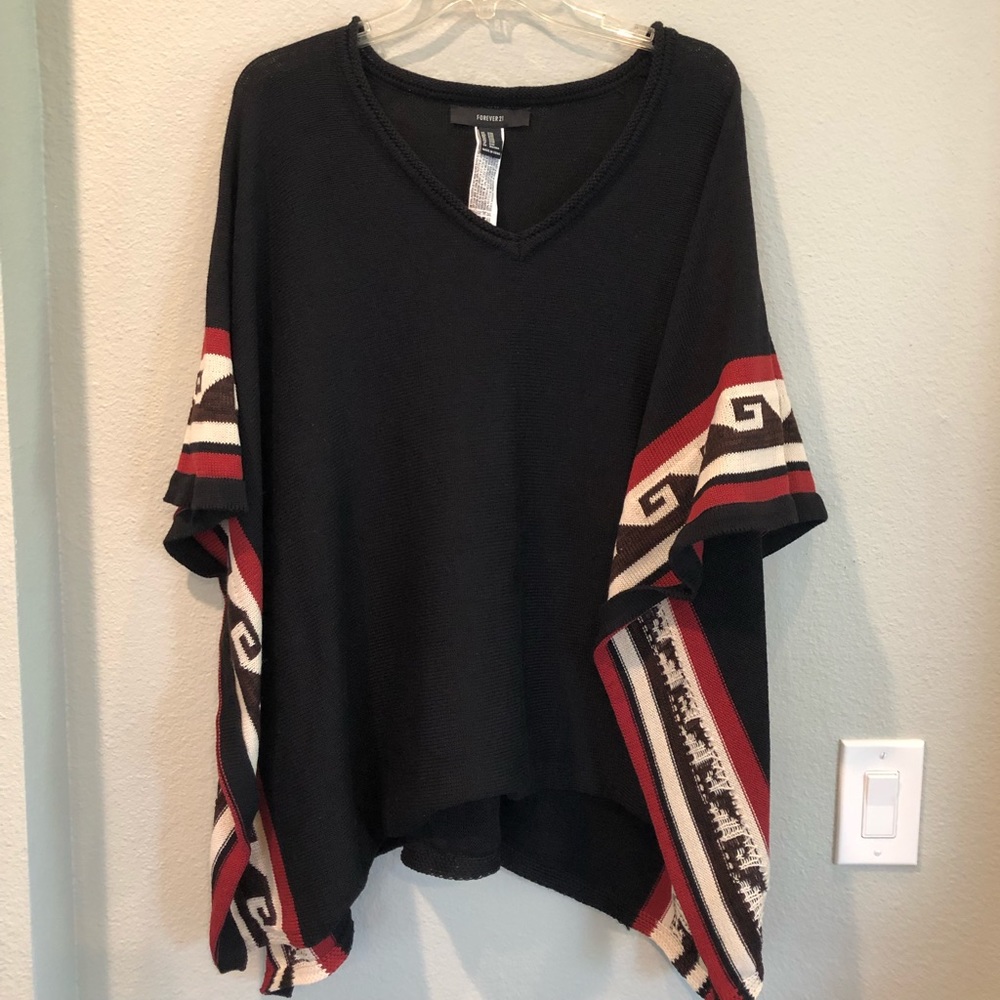 V-neck Poncho Sweater